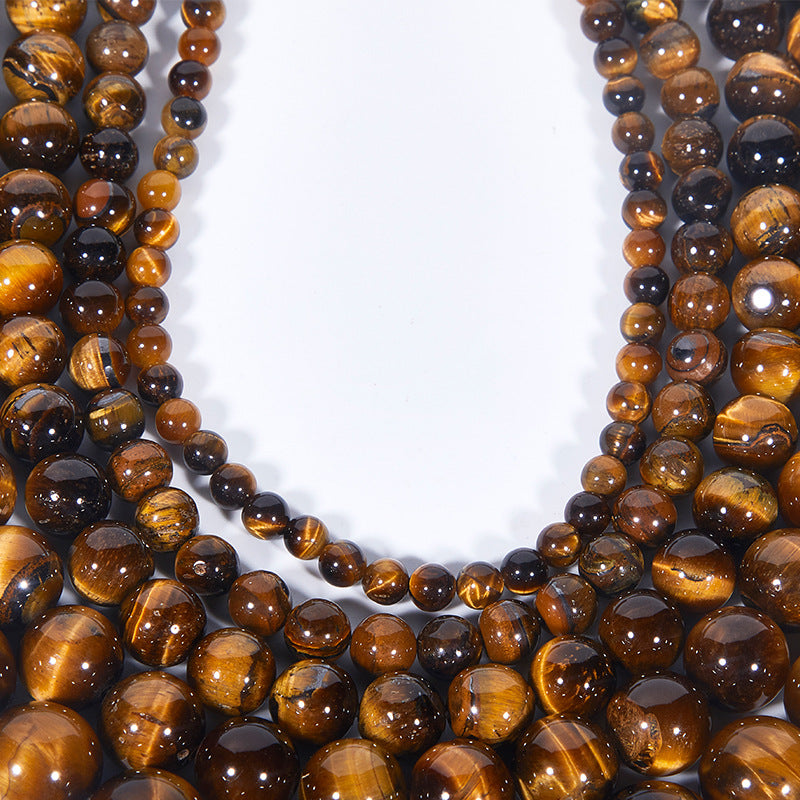 Wholesale 4-18MM Natural Yellow Tiger Eye Glass Beads